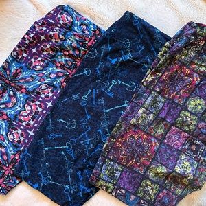 Gently Used LuLaRoe OS Leggings Lot of 3